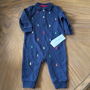 NWT Ralph Lauren Baby Boy Logo Coverall